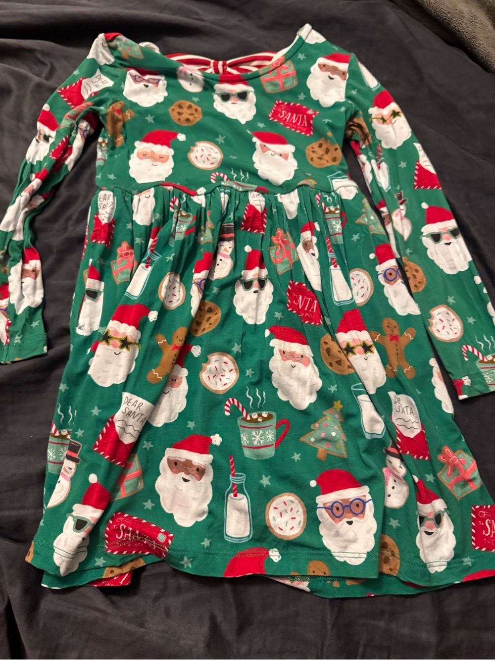 Little Sleepies Santa Milk and Cookies 4T Dress